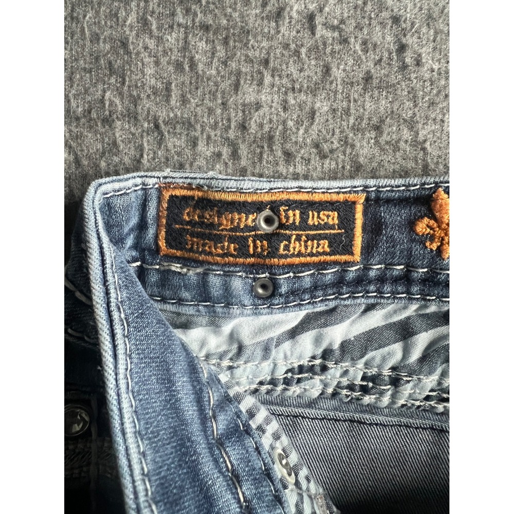 Rock Revival Sherry Mid-Rise Bootcut Jeans Light Wash Distressed Blue Denim 25 - Picture 5 of 16